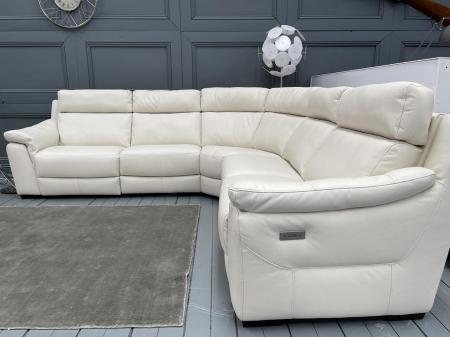 Natuzzi Arrezzo Ivory soft Leather power reclining corner sofa Natuzzi Arrezzo Ivory soft Leather power reclining corner sofa